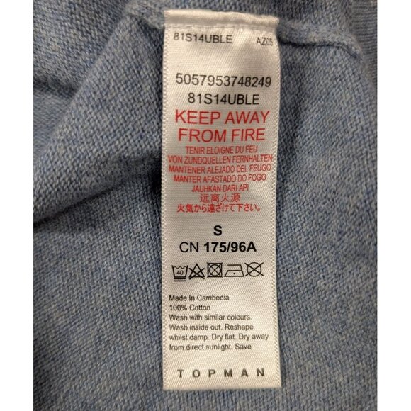 Topman Knit Button Up Shirt Short Sleeve Retro Sweater White Piping Mens Small - Picture 4 of 6